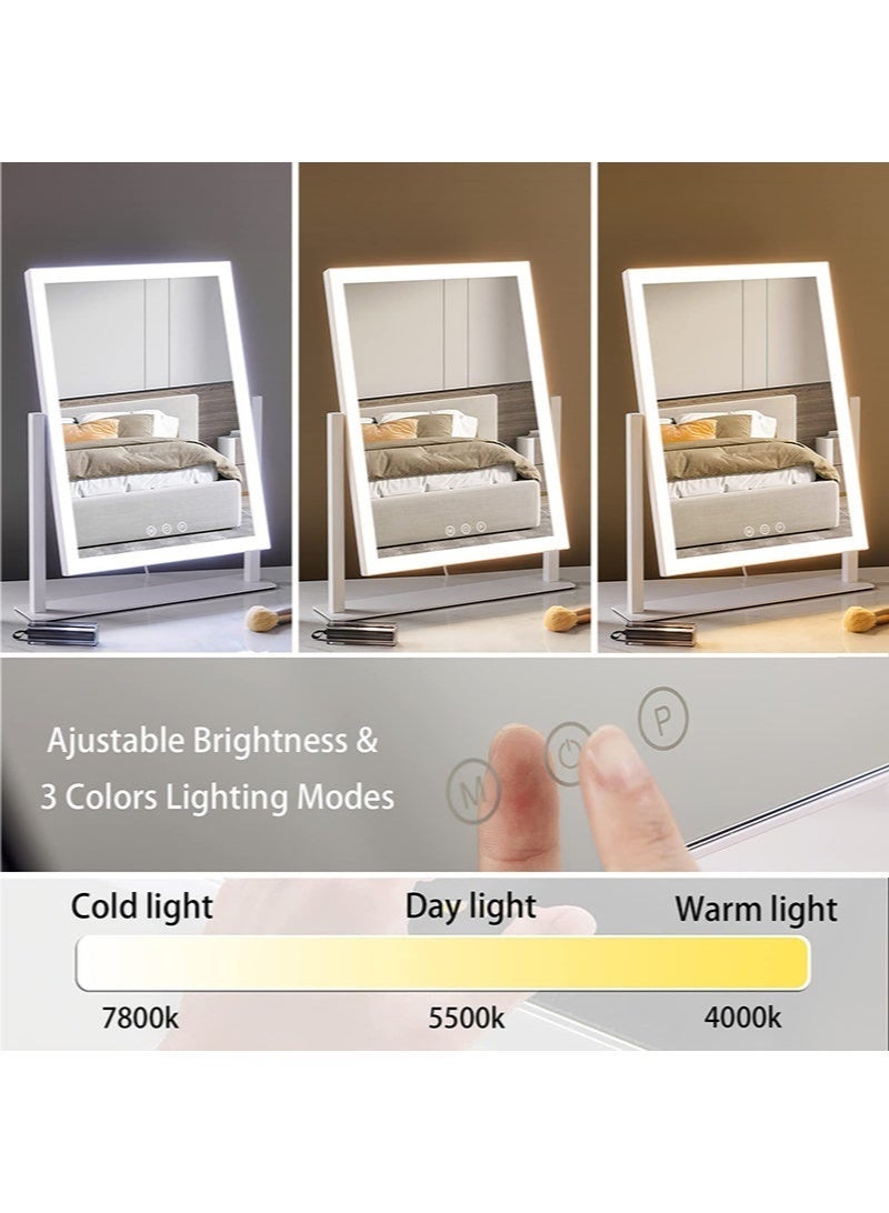 WALALLA Vanity Mirror with 5x Magnification with Lights Lighted Makeup Mirror, 3 Color Lighting Modes,USB Charging Port Touch Control,Sturdy Metal Frame Design(44*33cm) - Image 2